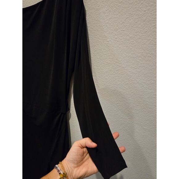 Ramy Brook Women's Petite Black Knee Length Dress Size S Formal Long Sleeve - Picture 4 of 11